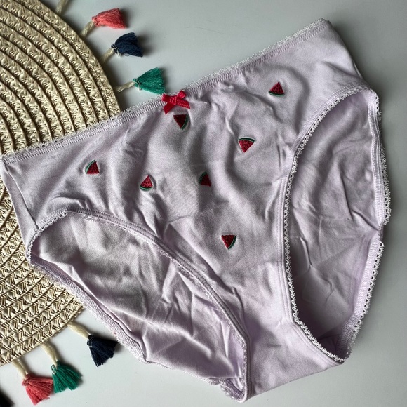 Victoria's Secret Stretch Cotton High-Leg Brief Panty Purple Watermelon M NEW - Picture 3 of 4